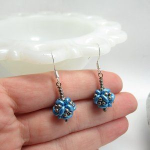 Beaded bead earrings
